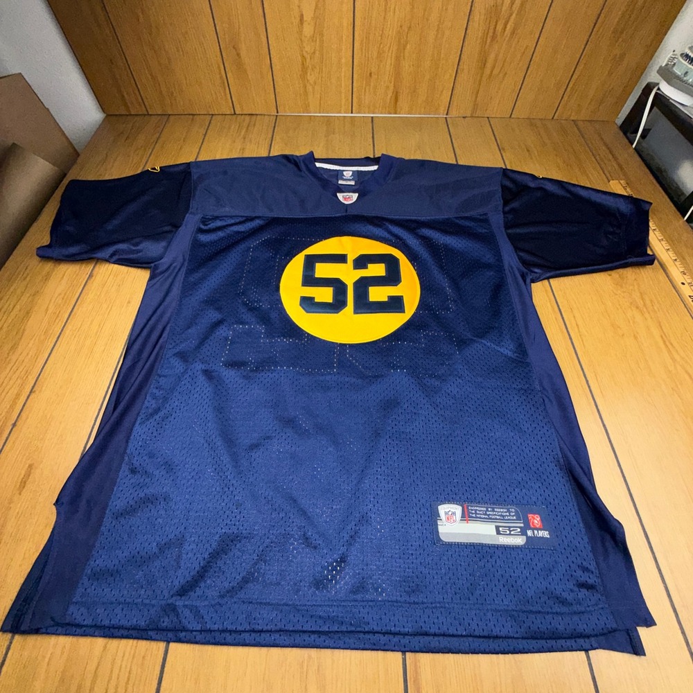 Vintage Reebok NFL Clay Matthews Packers Throwback Jersey Navy Blue 52 Mens XL